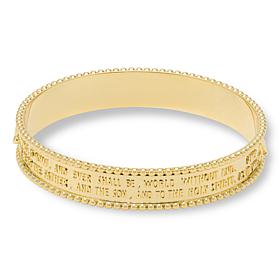 Bellezza Bronze Glory Be Prayer Wide Bangle Bracelet