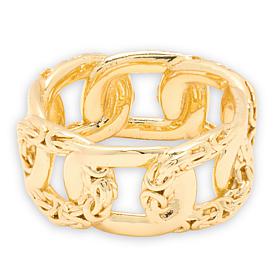Bellezza Bronze Goldtone Hammered Link Band Ring