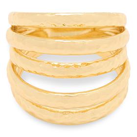 Bellezza Bronze Hammered Multi-Row Band Ring