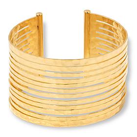 Bellezza Bronze Hammered Openwork Statement Cuff