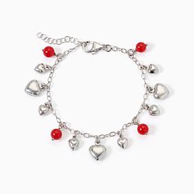 Bellezza Bronze Heart Charm Motif & Stone Bracelet
