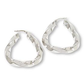Bellezza Bronze Medium Twist-Design Triangle Hoop Earrings