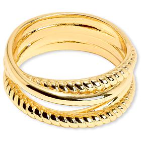 Bellezza Bronze Multirow and Smooth Crossover Ring