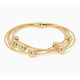 Bellezza Bronze Omega 3 Strand D/C Ball Bracelet