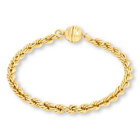 Bellezza Bronze Oval Rolo Chain Magnetic Clasp Bracelet