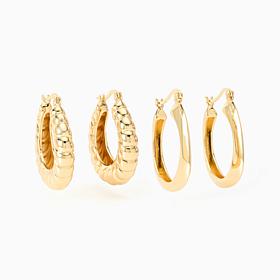 Bellezza Bronze Set of 2 Hoop Earrings 1"
