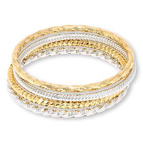 Bellezza Bronze Set of 4 Textured Slip-On Bangles