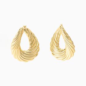 Bellezza Bronze Striped Electroformed Hoop Earrings