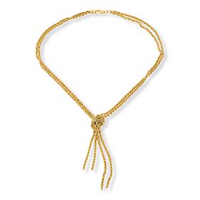 Bellezza Goldtone Multi-Rope Chain Textured "Scarf" Necklace