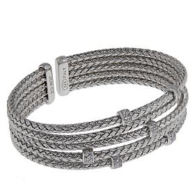 Bellezza Sterling Silver Braided 5-Row Cuff Bracelet