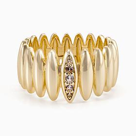 Bellezza White Topaz Bronze Endless Marquise Ring