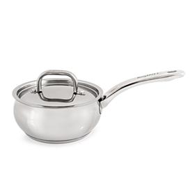 Belly Shape 18/10 Stainless Steel 6.25" Sauce Pan with SS Lid, 1.5qt.