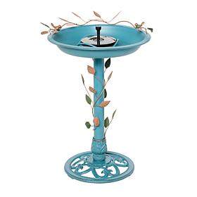 Belmont Gardens Spetta Solar Metal Bird Bath Fountain