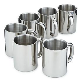 BergHOFF Straight 6pc 18/10 Stainless Steel Mug Set 12 oz.