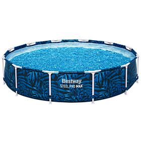 Bestway Steel Pro MAX 12 ft. Tropical Round T Above Ground Pool Set