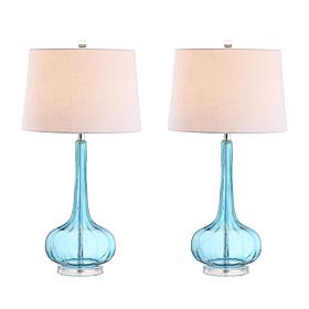 Bette 28.5" Glass Teardrop LED Table Lamp Set of 2 by JONATHAN Y
