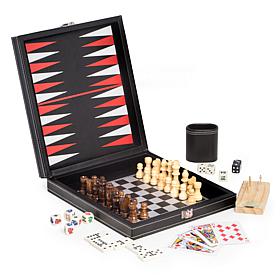 Bey-Berk 5-in-1 Game Set with Black Leatherette Case