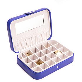 Bey-Berk Josephine Blue 24-Section Jewelry Box Storage Case
