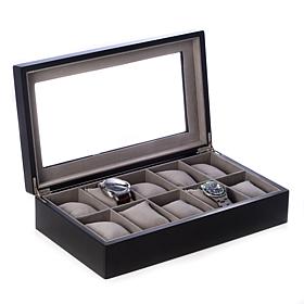 Bey-Berk Matte Black Wood 10 Watch Box