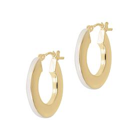 Bianca Milano Gold-Plated Sterling Silver Enamel Hoop Earrings