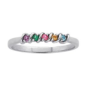 Birthstone Crystal S-Curve Ring