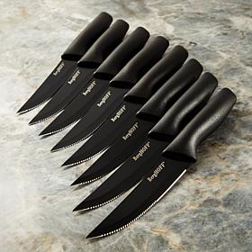 Black 8-Piece Essential 4.25" Steak Knife Set