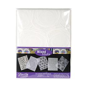 Black Ink Mixed Media Assorted Textured White Mulberry - 20 sheets