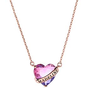 Bold Name Wrapped Iridescent Heart Personalized Necklace