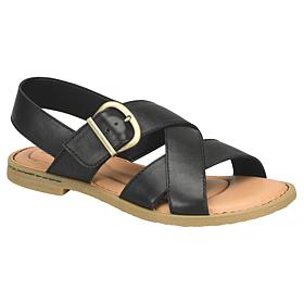 Born Beebe Leather Criss-Cross Buckle Sandal