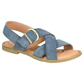 Born Beebe Leather Criss-Cross Buckle Sandal