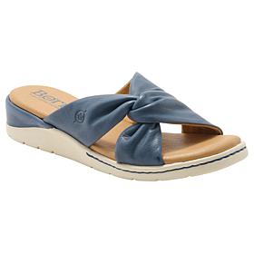 Born Mya Knotted Twist Leather Slide Sandal