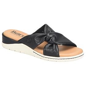 Born Mya Knotted Twist Leather Slide Sandal
