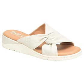 Born Mya Knotted Twist Leather Slide Sandal