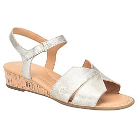 Born® Peral Leather Cork Wedge Sandal