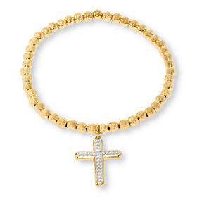 Bright Halo Lab Grown Diamonds 0.25ctw Cross-Design Stretch Bracelet
