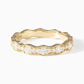 Bright Halo Lab Grown Diamonds 0.44cttw Wave Half-Eternity Ring, St...