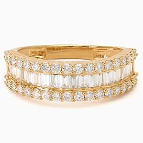 Bright Halo Lab Grown Diamonds 1.25ctw Baguette Band Ring