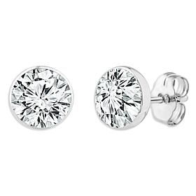 Bright Halo Lab Grown Diamonds 14K 2ctw Bezel-Set Stud Earrings