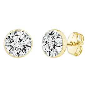 Bright Halo Lab Grown Diamonds 14K 2ctw Bezel-Set Stud Earrings