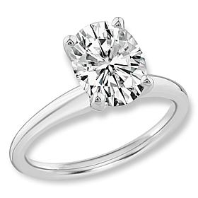 Bright Halo Lab Grown Diamonds 14K Gold 2ct Oval Cut Solitaire Ring