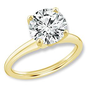 Bright Halo Lab Grown Diamonds 14K Gold 2ct Round Cut Solitaire Ring