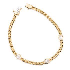 Bright Halo Lab Grown Diamonds 1.50ctw 3-Stone Bezel Bracelet