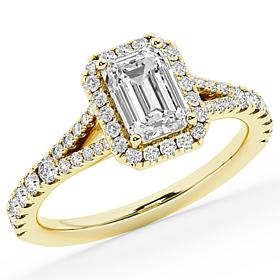 Bright Halo Lab Grown Diamonds 1.50ctw Radiant-Cut 10K Halo Ring