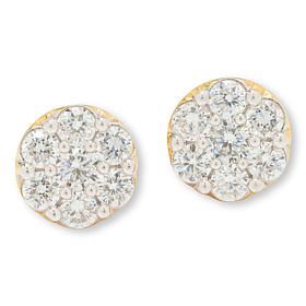 Bright Halo Lab Grown Diamonds 1ctw Cluster Stud Earrings