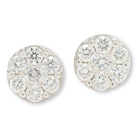 Bright Halo Lab Grown Diamonds 1ctw Cluster Stud Earrings