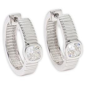 Bright Halo Lab Grown Diamonds 1ctw Cushion Cut Hoop Earrings