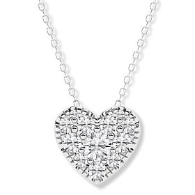Bright Halo Lab Grown Diamonds 1ctw Heart Pendant with Chain