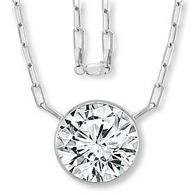 Bright Halo Lab Grown Diamonds 1ctw Round Solitaire Drop Necklace