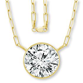 Bright Halo Lab Grown Diamonds 1ctw Round Solitaire Drop Necklace