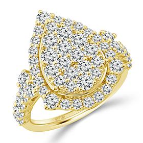 Bright Halo Lab Grown Diamonds 2ctw Oval Halo Cluster Ring